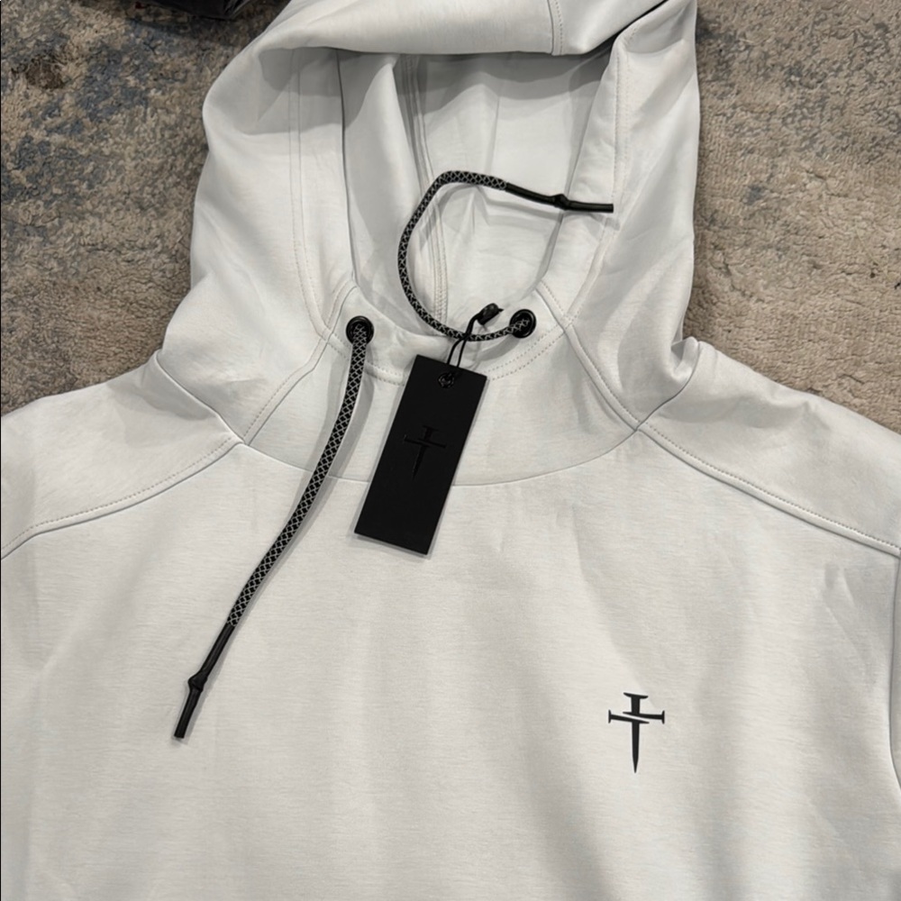 White Hoodie with Black Logo